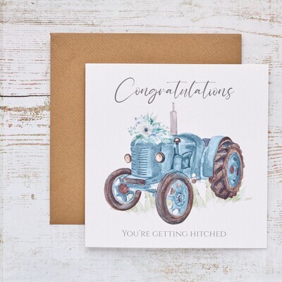 WEDDING HITCHED CARD