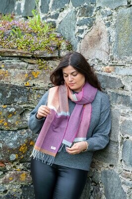 McNutt L/Wool Beetroot and Smoke Scarf
