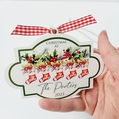 Personalised Family Christmas Stocking Tree Decoration