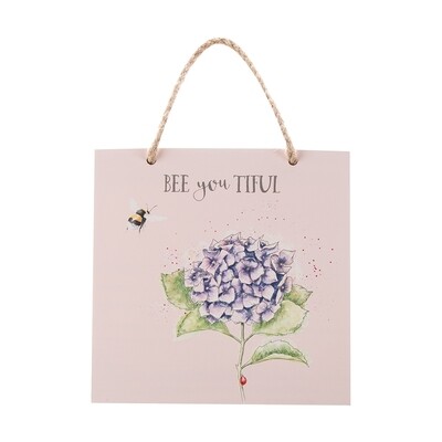 WD Bee Wooden Plaque - Hydrangea