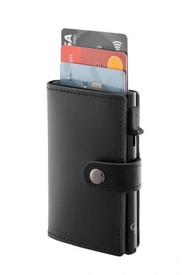 Black Leather Card Holder Wallet _ GC Black Leather Card Holder Wallet _ GC