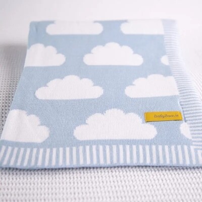 ORGANIC COTTON BLUE CLOUDS BLANKIEBOO  