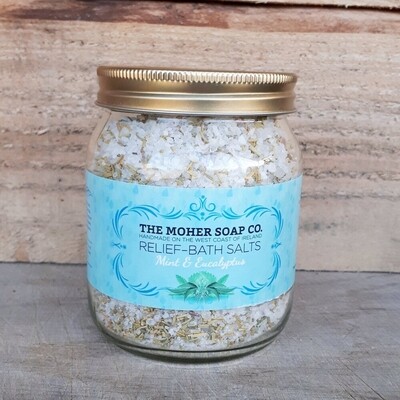 Moher Soap Co Relief..bath salts Mint and Eucalyptus