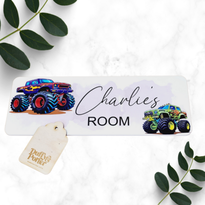 Monster Truck Themed Door Plaque