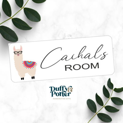 Llama Themed Door Plaque
