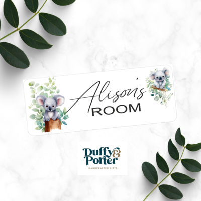 Koala Themed Door Plaque
