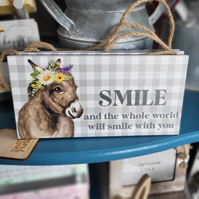 Smile donkey sign