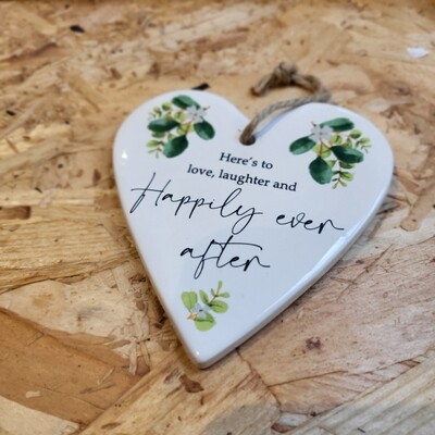 Wedding Heart Happily ever after ceramic