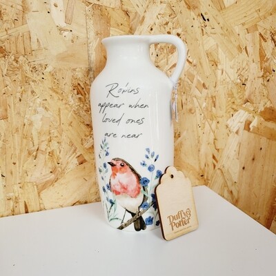 Robin forget me not vase