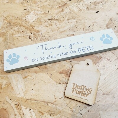 Thank you for looking after the pets