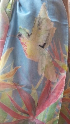Spring Scarf - hummingbird blue