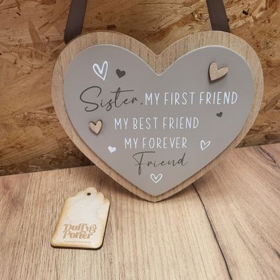 Sister hanging heart