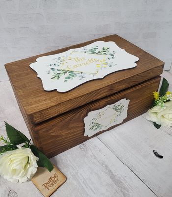Eucalyptus green and Gold Keepsake Box