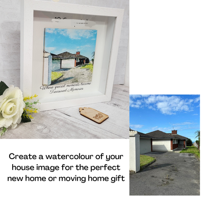 Personalised Custom Watercolour Home frame