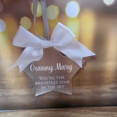 Personalised &quot;Brightest star&quot; Star Decoration