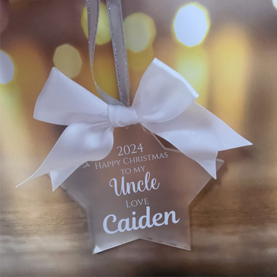 Personalised Uncle Christmas Star Decoration