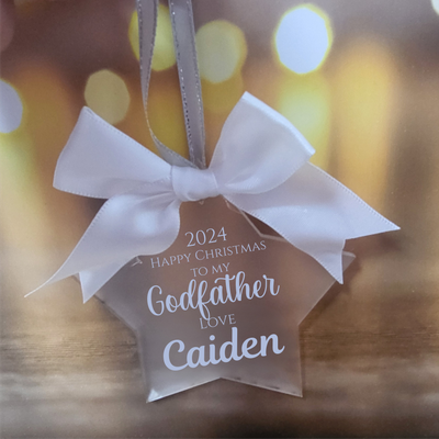 Personalised Godfather Christmas Star Decoration