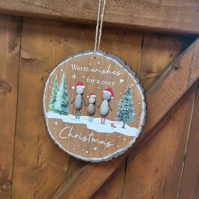 Pebble hanging decoration - warm wishes