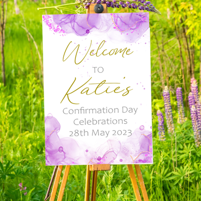 Purple Watercolour Occasion Sign
