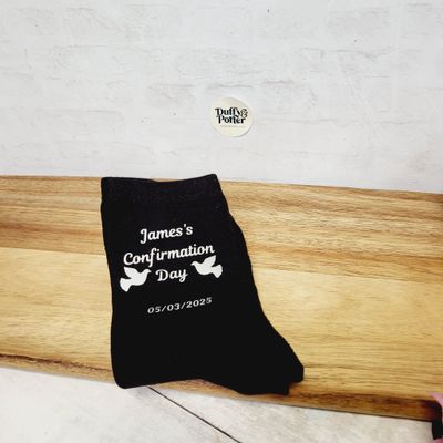 Personalised Confirmation Socks by Duffy and Porter