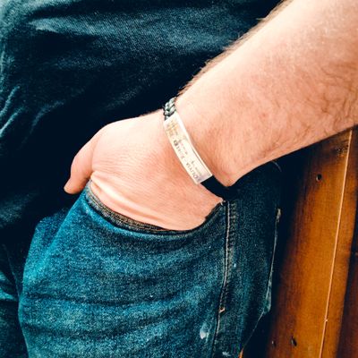 Personalised pu leather plaited bracelet s/s Personalised pu leather plaited bracelet s/s