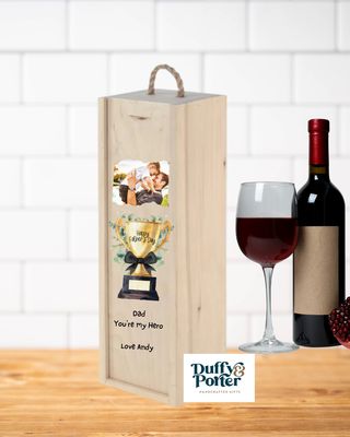 Personalised Picture Fathers Day Keepsake wine box
