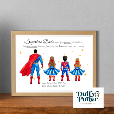 Personalised Superhero Father's Day File/Print/Frame Personalised Superhero Father's Day File/Print/Frame