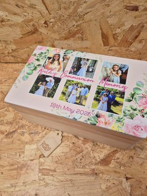 Handcrafted Personalised Photo Communion Memory Box – Treasure the Moment Forever