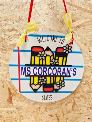 Personalised class name sign bright