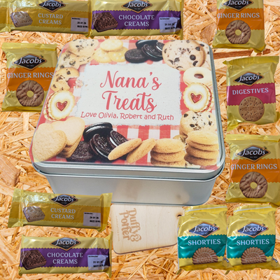 Personalised Biscuit Tin with Biscuits