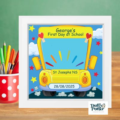 Personalised First Day of School/Preschool Frame Bus Design