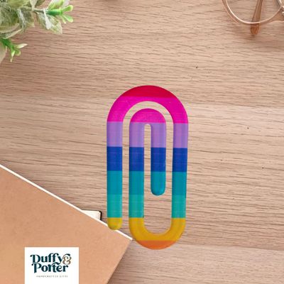 Jumbo Paperclip Rainbow Stripe