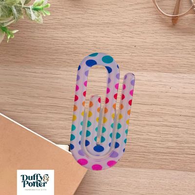 Jumbo Paperclip Rainbow Dot