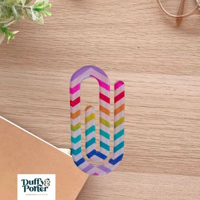 Jumbo Paperclip Rainbow Chevron