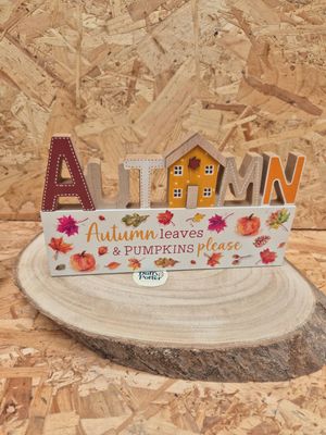Autumn Leaves Word Standing Plaque