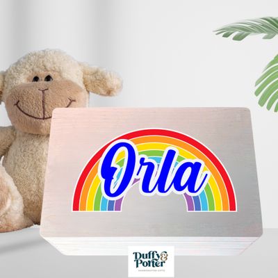 Rainbow Wooden Keepsake Box: A Personalised Baby Gift in Ireland