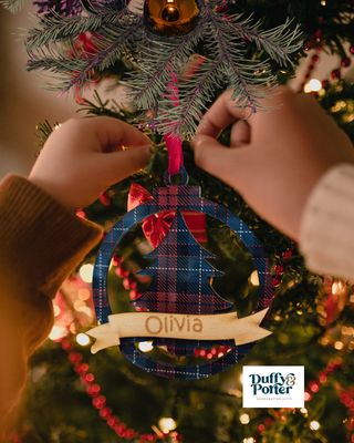 Personalised Personalised Bauble Christmas Tree – Acrylic &amp; Birch Keepsake