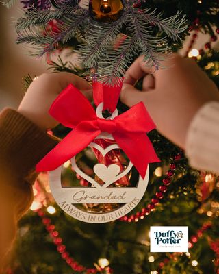 Memorial Birch Christmas Decoration - Hearts