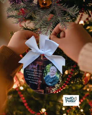 Memory personalised photo tree decoration personal note