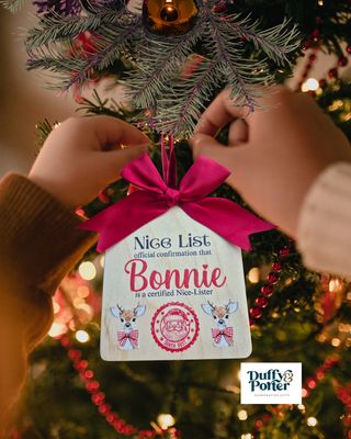 Personalised Nice List Decoration Birch