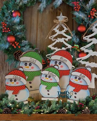 Personalised Snowman Christmas Decoration – Hand-Drawn by Maria