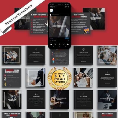 350 Business Template Bundle - Resources for Entrepreneurs, Influencers, and small businesses - Social Media