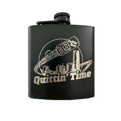 Black Metal Quittin' Time Flask