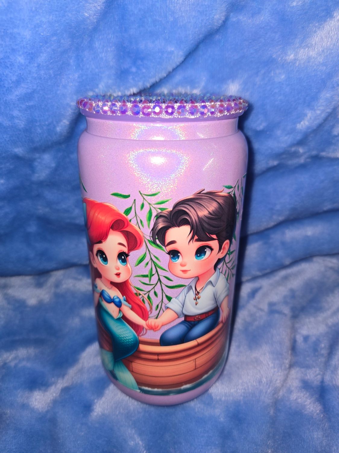 Ariel rhinestone glass cup