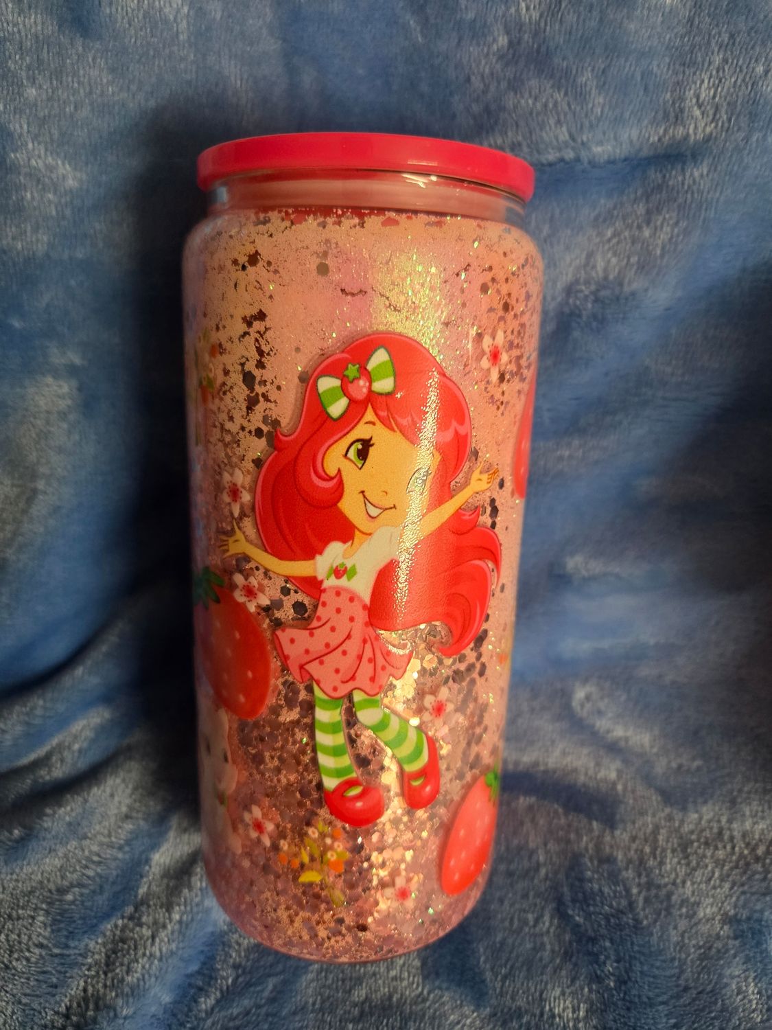 Strawberry 16 oz glass cup