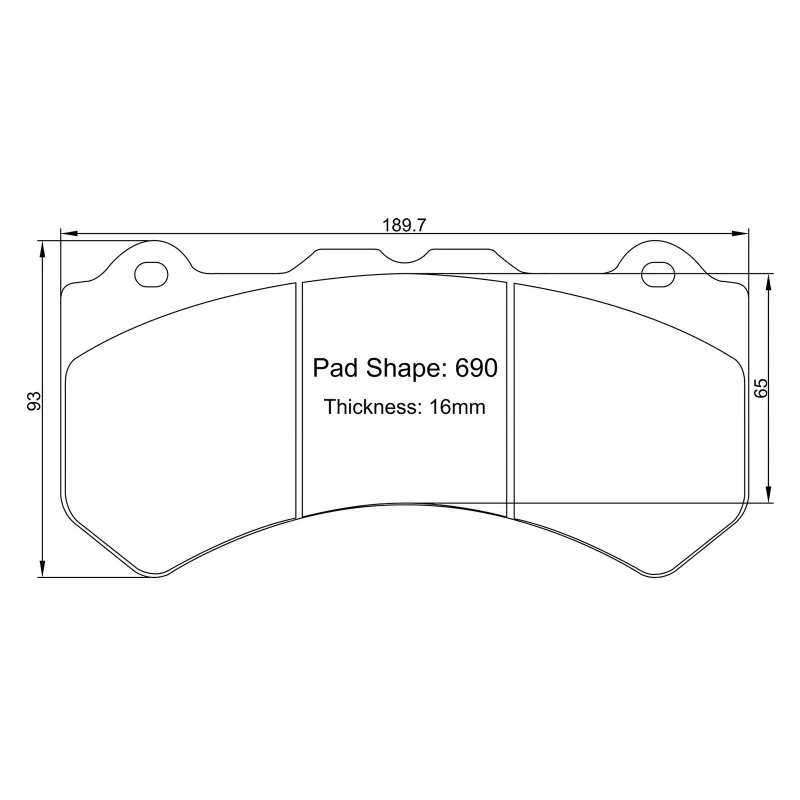 Winmax W-Series/PBP 690-16 Brake Pads for Alcon RC6 / CAR70 Caliper