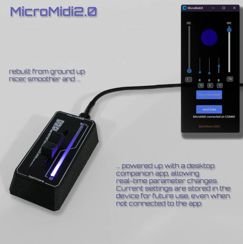 MicroMidi - a tiny USB midi fader controller