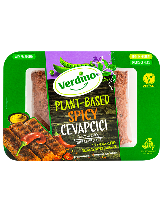 Verdino Plant-Based Sausages Cevapcici Con Chilli 200g