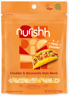 Nurishh Cheddar & Mozzarella Style Shreds 150g