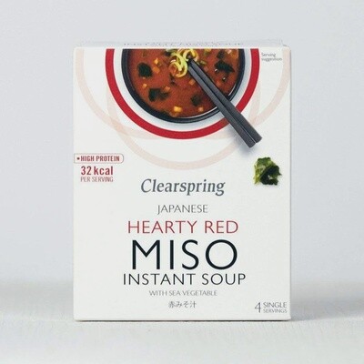 Clearspring Japanese Instant Miso Soup - Hearty Red with Sea Veg (4x10g)